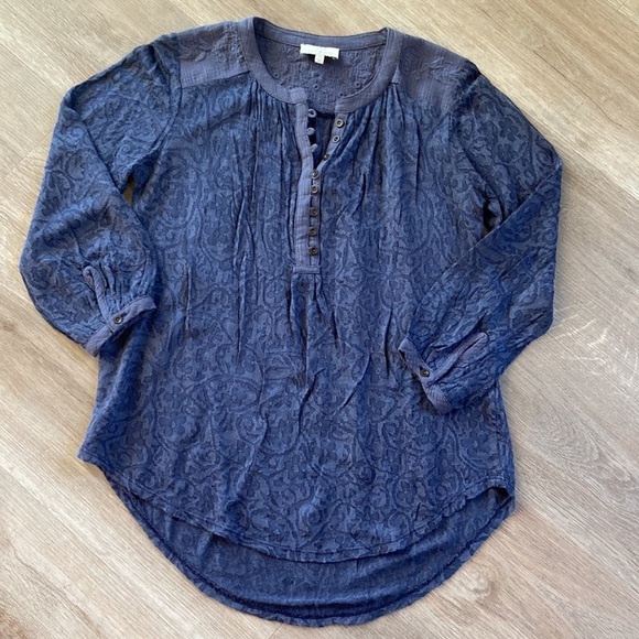 Lucky Brand Blue Lace Peasant Top Size XS - Picture 16 of 16